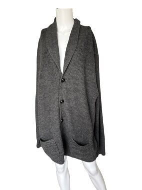 Woolrich Gray Wool Cardigan Sweater Knit Grandpa Cozy Neutral Mens Size 2XL